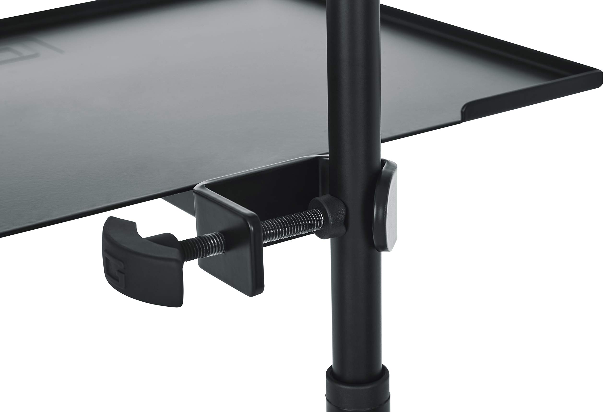 Gator FrameworksCases Microphone Stand Clamp-On Utility Shelf 15" x 11" Surface Area with 10 Pound Weight Capacity, Black, 11" x 15" (GFW-SHELF1115)