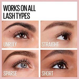 Maybelline Lash Sensational Washable Mascara, Lengthening and Volumizing for a Full Fan Effect, Blackest Black, 2 Count