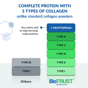 BioTrust Ageless Multi Collagen Peptides Powder – 5 Types (I, II, III, V, X) – Unflavored Collagen Powder for Women & Men – Hydrolyzed Protein – Grass Fed Beef, Fish, Chicken, Eggshell Membrane