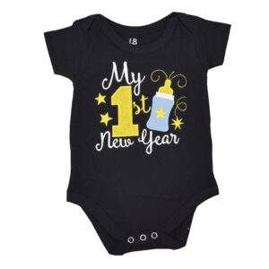 Unique Baby Unisex My 1st New Years Baby Outfit Layette Set (9 Months)