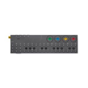 teenage engineering op–z portable sequencer, synthesizer, drum machine and visual controller with built-in microphone for sampling, effects and midi, ios compatible and battery powered