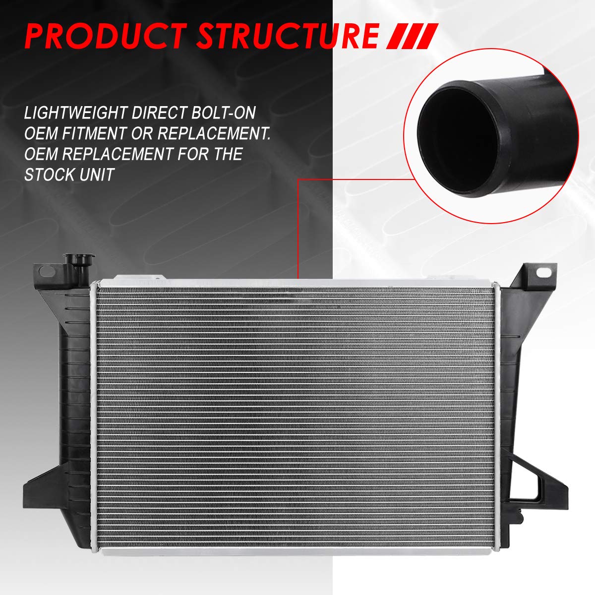 Auto Dynasty DPI 1452 1-Row Cooling Radiator Compatible with Ford F150 F250 F350 Bronco 4.9L AT/MT 85-96, Aluminum Core Factory Style