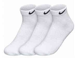 nike everyday cushion low training socks (3 pair), men's & women's athletic low cut socks with sweat-wicking technology, white/black, women's 4-6 and youth 3y-5y