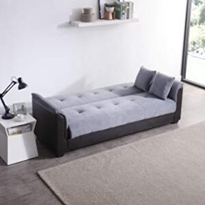 NHI Express Melanie Sofa Futon Bed, Gray