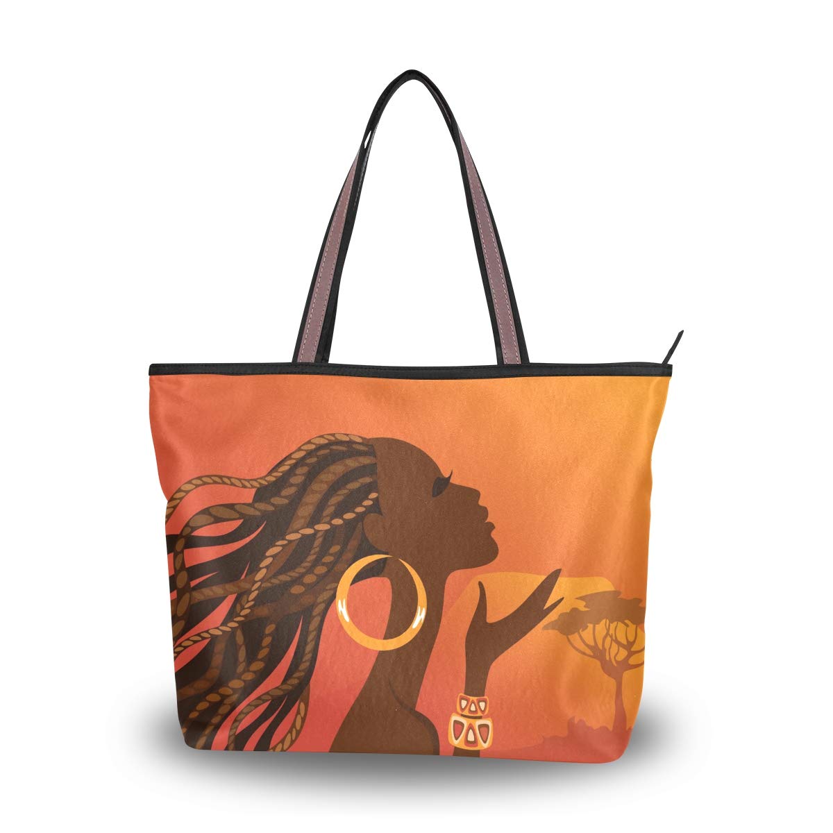 Woman Tote Bag Shoulder Handbag African American Woman for Work Travel Business Beach Shopping