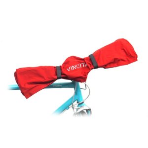 Vincita Water-Resistant Durable Handlebar Rain Cover Red Bike Cover for Mountain Bikes, Folding Bike, E-Bikes, Bikepacking Accessories (Red)