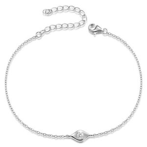 Dainty Evil Eye Bracelet Sterling Silver Bracelets