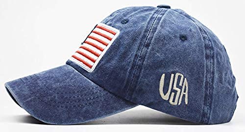 IZUS American Flag,Distressed Baseball Hat – Distressed Cotton-Blend Dad Hat Embroiderred for Adult (Navy)