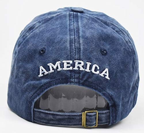 IZUS American Flag,Distressed Baseball Hat – Distressed Cotton-Blend Dad Hat Embroiderred for Adult (Navy)