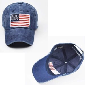 IZUS American Flag,Distressed Baseball Hat – Distressed Cotton-Blend Dad Hat Embroiderred for Adult (Navy)