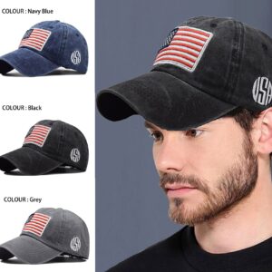 IZUS American Flag,Distressed Baseball Hat – Distressed Cotton-Blend Dad Hat Embroiderred for Adult (Navy)