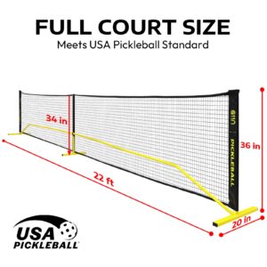 A11N Portable Pickleball Net System, Designed for All Weather Conditions with Steady Metal Frame and Strong PE Net, Regulation Size Net with Carrying Bag