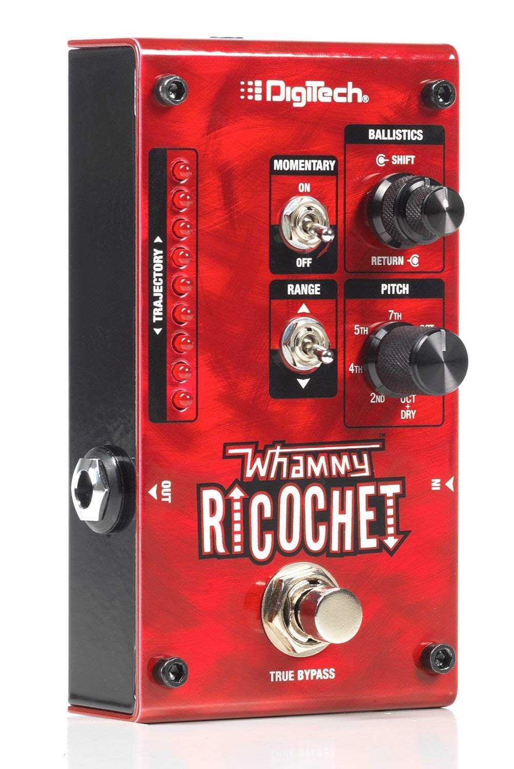 Digitech WHAMMY RICOCHET Guitar Pitch Effect Pedal Bundle with 4 Cables and 6 Assorted Dunlop Picks