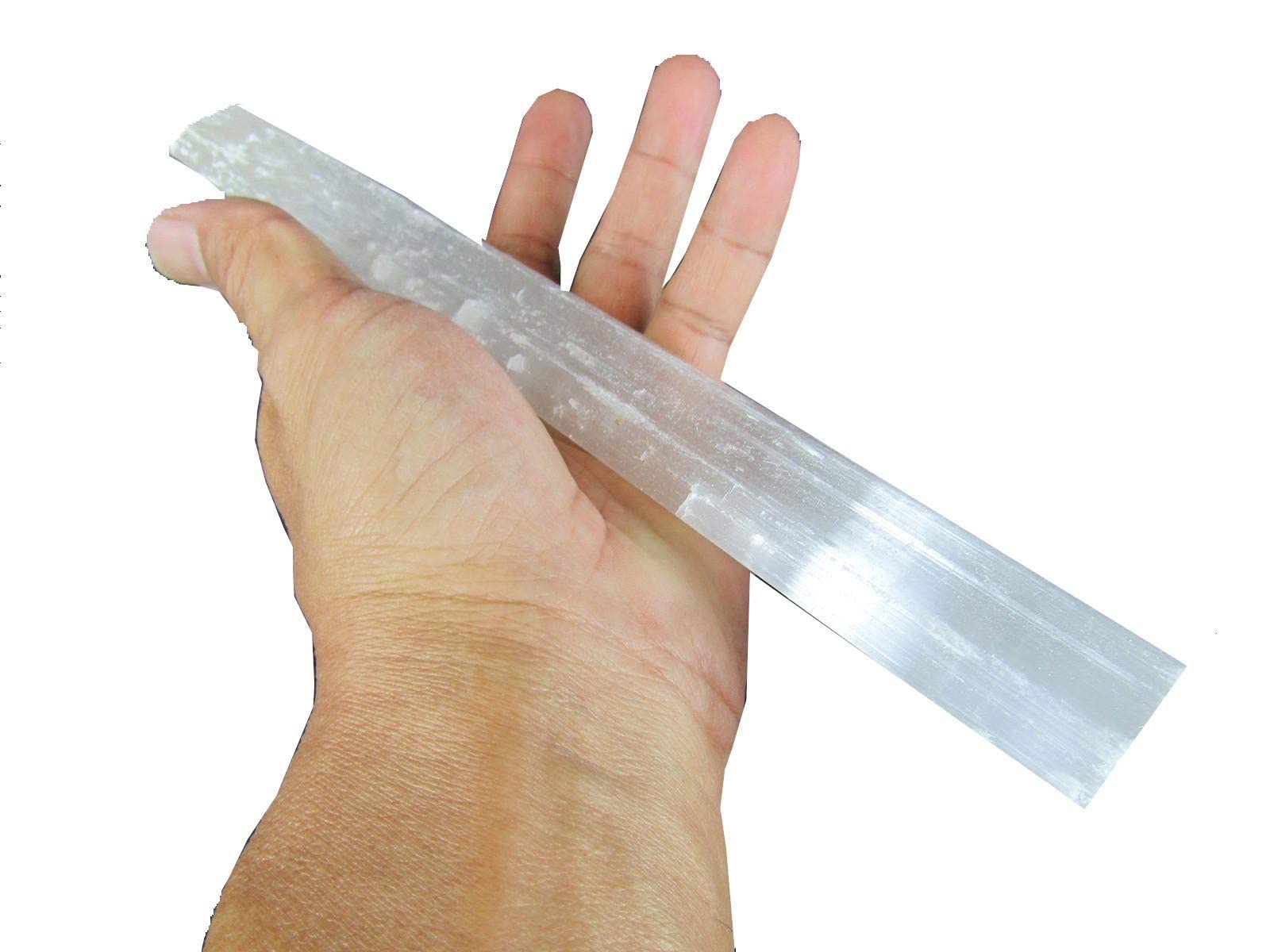 CircuitOffice 1 Piece Selenite Stick, About 7-10" Long, 1-2" Wide, Selenite Stone Crystal For Cleansing Crystals, Wicca, Reiki, Healing, Metaphysical, Chakra, Energy, Meditation, Decoration