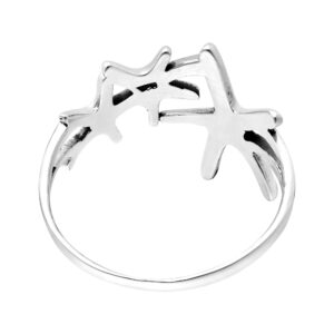 AeraVida Tropical Beach Inspired Triple Starfish .925 Sterling Silver Ring (7)