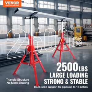 Mophorn V Head Pipe Stand Adjustable Height 28-52 Inch, Jack Stands 2500 LB. Capacity,Folding Portable 1/2 to 12 Inch Supporting,Steel