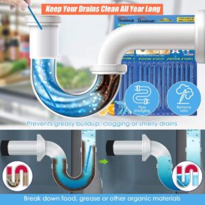 Drain Cleaner Sticks Drain Sticks for Clogs and Odors Powered Sticks for Clearing Grease, Fats, Oils, and Soap Scum from Your Drains