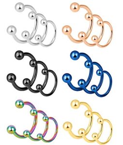 yovoro 18pcs 18g stainless steel septum piercing nose rings hoop cartilage tragus body piercing jewelry