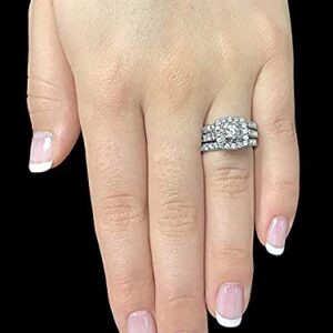 Beverly Hills Jewelers 1 Carat Diamond Engagement Ring - 14 Karat White Gold Diamond Ring for Women Diamond Engagement Ring (Size 7)