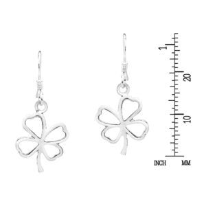 AeraVida Stylish & Lucky Four-Leaf Clover .925 Sterling Silver Dangle Earrings | Four Leaf Clover Earrings | Sterling Silver Dangle Earrings for Women | Fashion Drop Dangle Earrings