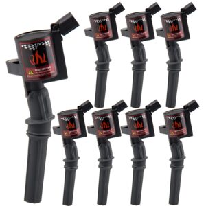 big-autoparts set of 8 ignition coil pack compatible with ford f150 f250 explorer lincoln mercury 4.6l 5.4l v8 v10, upgraded coil pack compatible with dg508 dg457 dg472, black