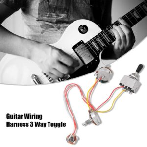 Guitar Wiring Harness, Guitar Prewired Harness Humbucker Wiring Harness Prewired 3 Way Chrome Box Toggle Switch 500K Pots for Electric Guitar with 2 Humbuckers guitar wiring kit