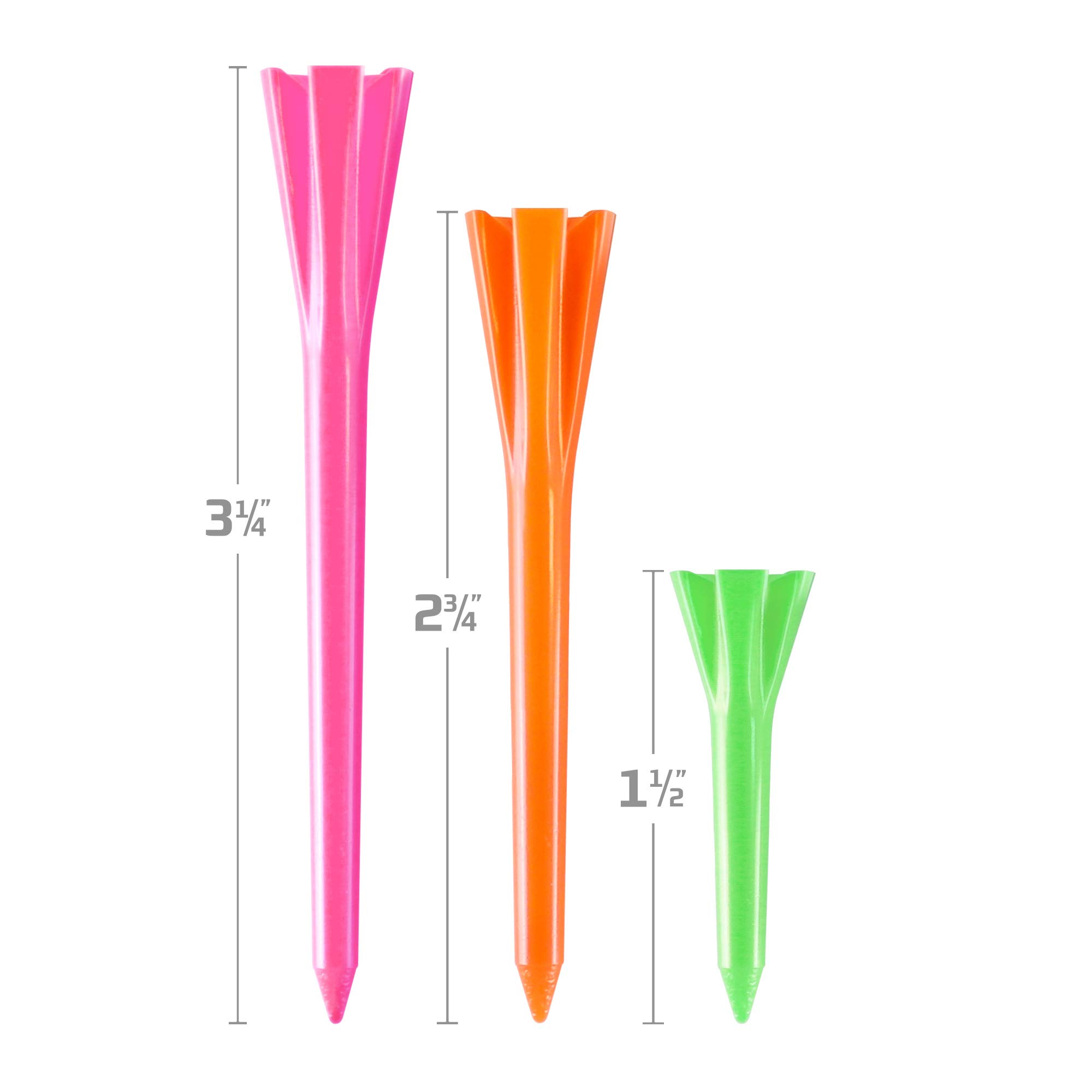 IZZO Golf Plastic Golf Tees, Neon Mix (Pack of 100)