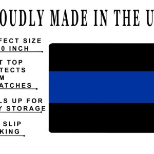 Rogue River Tactical Thin Blue Line Gun Cleaning Mat Bench Pad Gift for Police Officer Law Enforcement Black and Blue