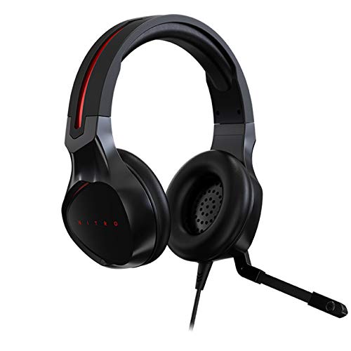 Acer Nitro Gaming Headset with Flexible Omnidirectional Mic, Adjustable Headband, Black