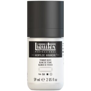 liquitex professional acrylic gouache, 2-oz (59ml) bottle, titanium white