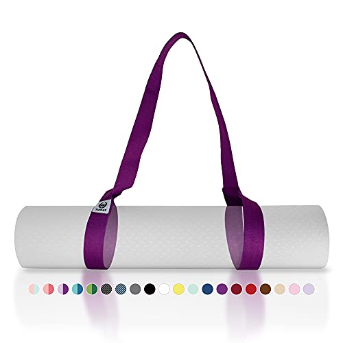 Tumaz Yoga Mat Strap [MAT NOT Included] (2 Sizes) with Extra Thick & Comfy Delicate Texture, Adjustable Yoga Mat Carrier