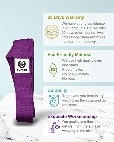 Tumaz Yoga Mat Strap [MAT NOT Included] (2 Sizes) with Extra Thick & Comfy Delicate Texture, Adjustable Yoga Mat Carrier