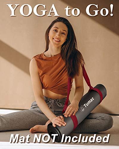 Tumaz Yoga Mat Strap [MAT NOT Included] (2 Sizes) with Extra Thick & Comfy Delicate Texture, Adjustable Yoga Mat Carrier