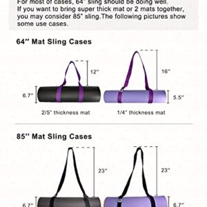 Tumaz Yoga Mat Strap [MAT NOT Included] (2 Sizes) with Extra Thick & Comfy Delicate Texture, Adjustable Yoga Mat Carrier