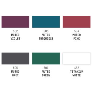 Liquitex Professional Acrylic Ink, Set of 6 (Muted Collection: Muted Green, Muted Grey, Muted Pink, Muted Turquoise, Muted Violet, White, 1-oz each)