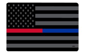 firefighter police officer thin red blue line subdued flag gun cleaning mat bench pad gift for gun owner fireman law enforcement