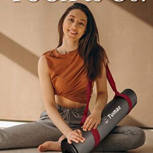 Tumaz Yoga Mat Strap [MAT NOT Included] (2 Sizes) with Extra Thick & Comfy Delicate Texture, Adjustable Yoga Mat Carrier