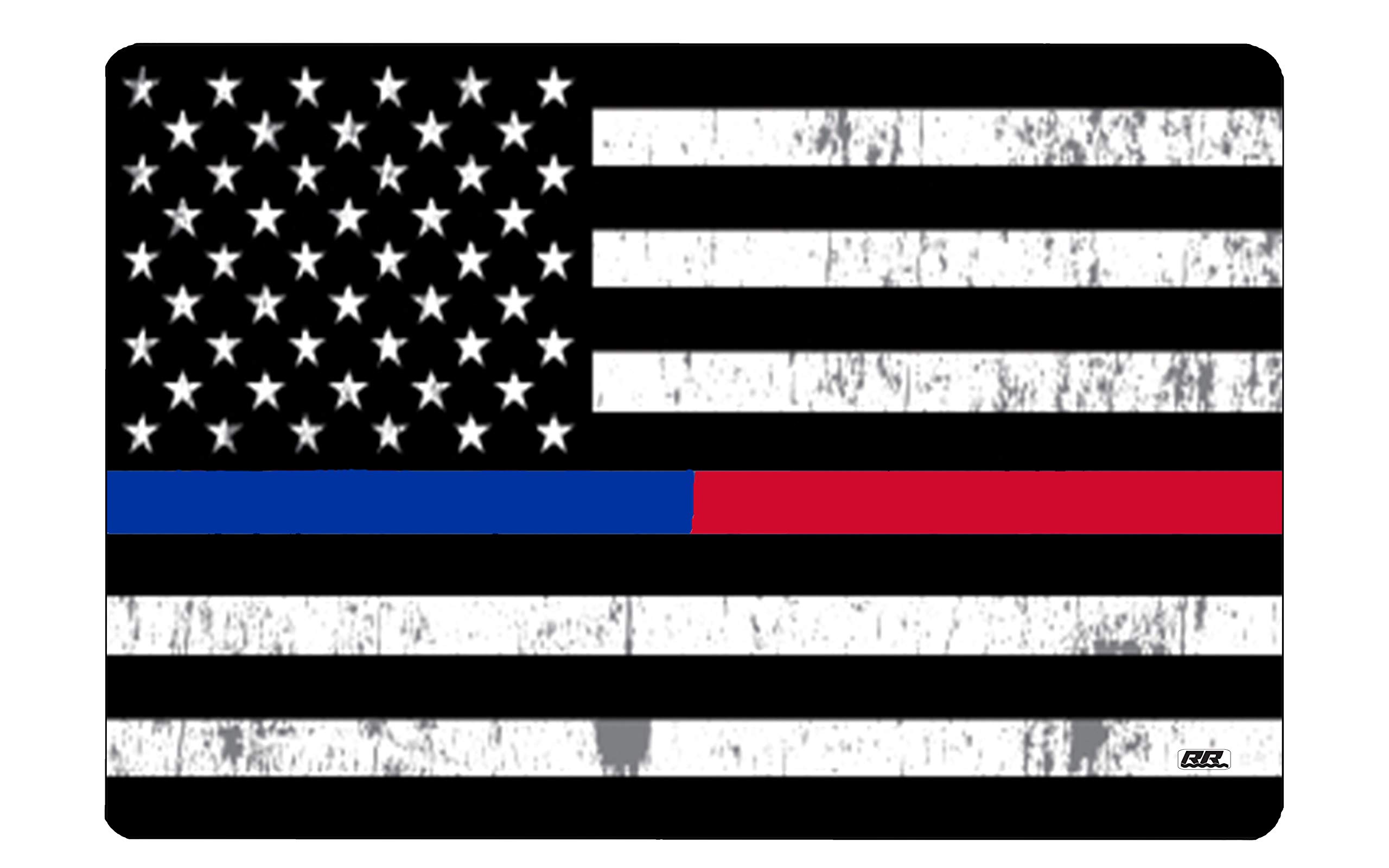 Firefighter Police Officer Thin Red Blue Line Flag Gun Cleaning Mat Bench Pad Gift for Gun Owner Fireman Law Enforcement