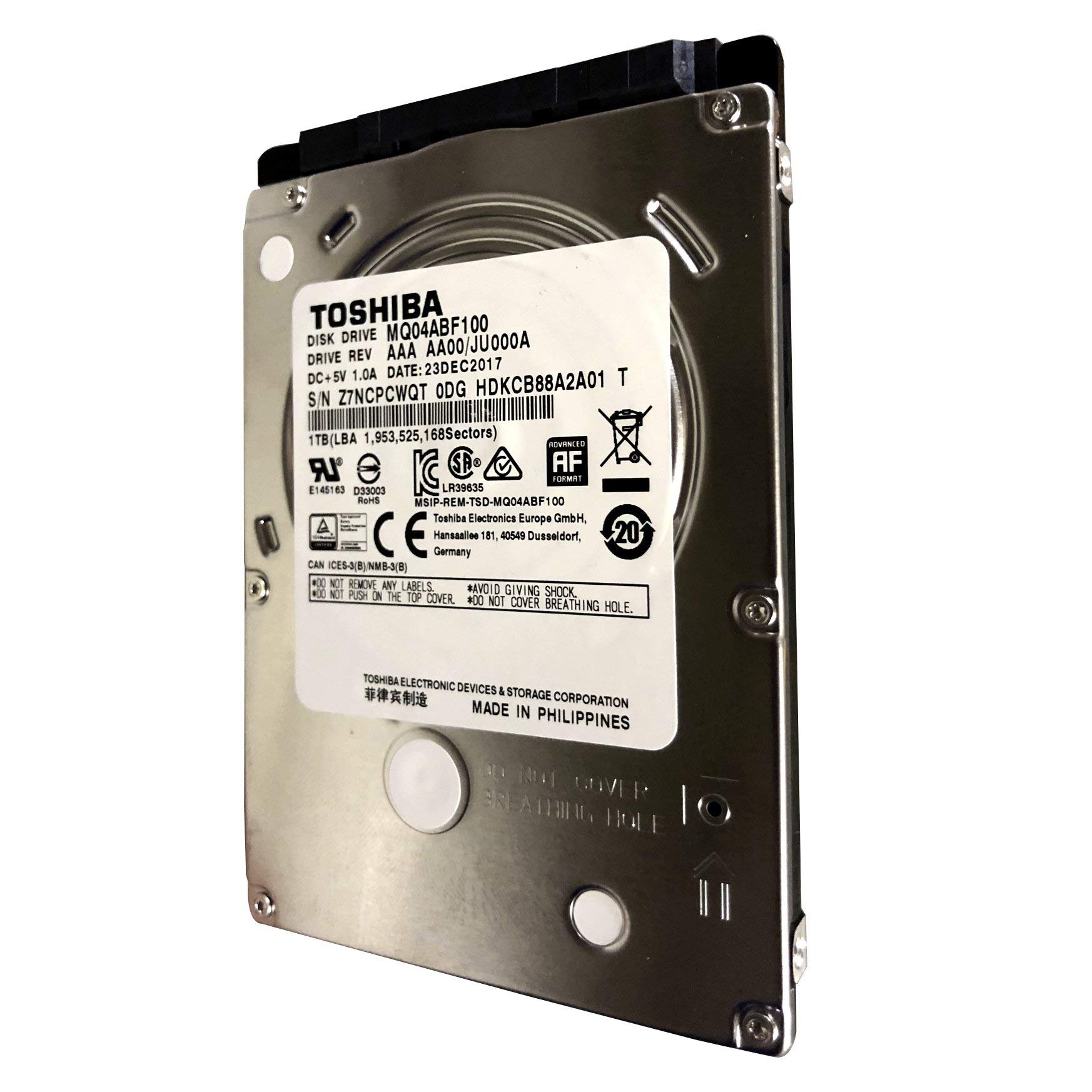 MQ04ABF100 Toshiba 1TB/1000GB 5400rpm Sata 7mm 2.5 inches Hard Drive 128mb, 6 Gbit/s. (Renewed)