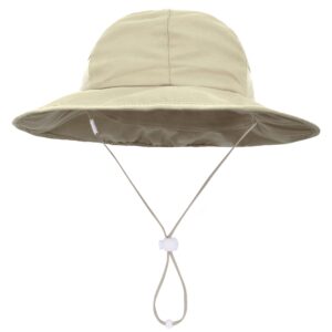 simplikids khaki baby safari swim hat newborn sun hat for boys toddler sun hat upf 50+ uv sun protection wide brim bucket hat khaki 0-12 months