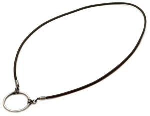 laloop la loop designer eyeglass necklace khaki silk stretch with antique silver loop, 25mm