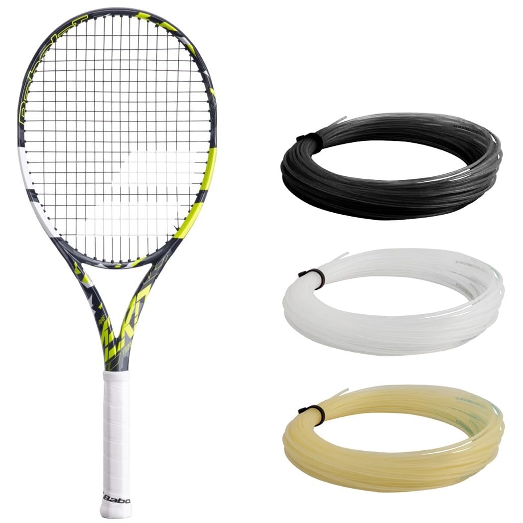 Babolat Pure Aero Team Tennis Racquet - Strung with 16g White Syn Gut at Mid-Range Tension (4 1/8" Grip)