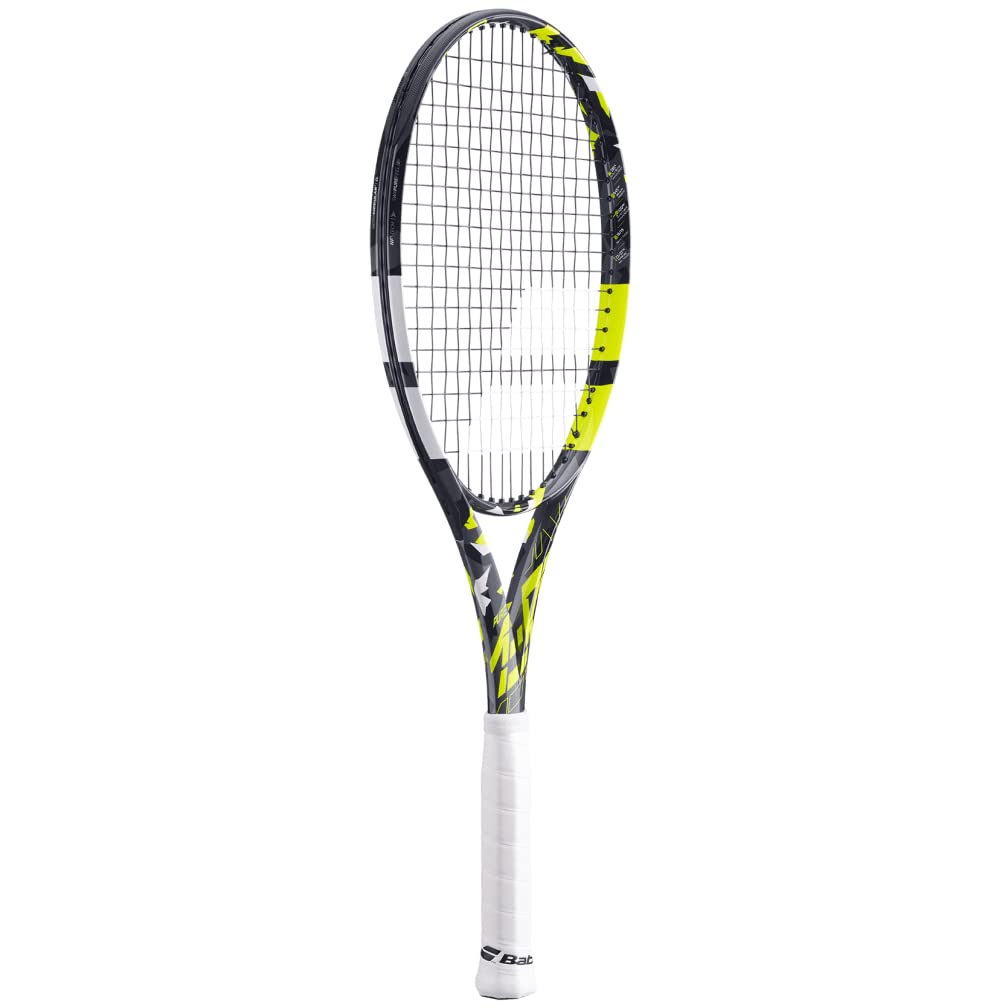 Babolat Pure Aero Team Tennis Racquet - Strung with 16g White Syn Gut at Mid-Range Tension (4 1/8" Grip)