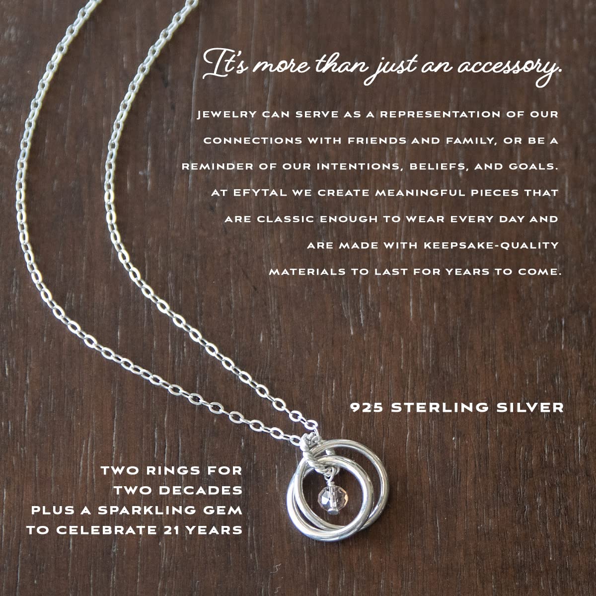 EFYTAL 21st Birthday Gifts for Her, Sterling Silver Necklace, 21 Year Old Birthday Gifts for Her, 21st Birthday Decorations for Her, Gifts for 21 Year Old Female, 21st Birthday Gifts for Daughter