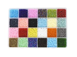 mandala crafts glass seed beads for jewelry making - 9000 8/0 seed beads small beads kit for tiny beads jewelry bracelet - 3mm multicolor seed beads 8/0 mini pony beads for necklace