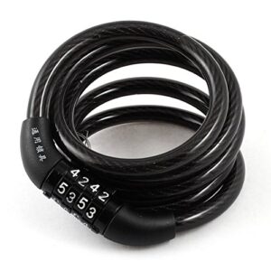 Aexit 0.75cm x Bike Locks 115cm Motorcycle Bike Spiral Cable Combination U-Locks Lock Black