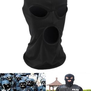 WYSUMMER 3 Hole Full Face Mask, Women Men Thin Balaclava Face Mask for Motorcycle Bike Hunting Cycling Cap Ski (Black)