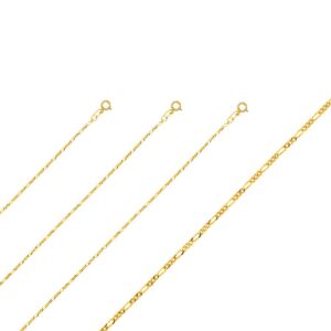 TGDJ 14k Yellow Gold Crucifix Cross Pendant with 1.6mm Figaro Chain Necklace (20.0)