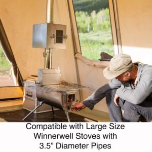 Winnerwell Pipe Oven 3.5 Inch | Compatible with Large Size Winnerwell Tent Stoves with 3.5 Inch Chimney Pipe