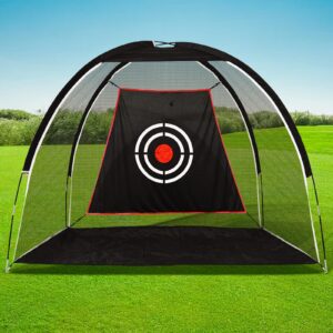 golf hitting practice nets for backyard driving heavy duty men real indoor golf balls hitting pitching driving nets for indoor outdoor garage use golfing swing training impact cages with frame and net